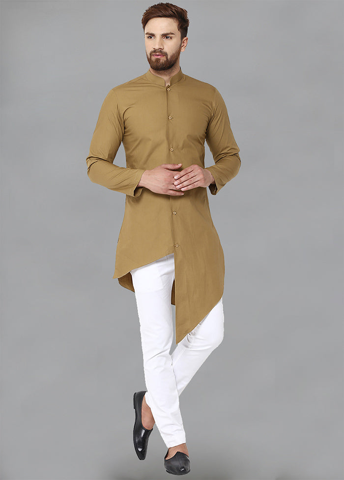 Khaki Color Solid Cotton Kurta VDVSD0129 - Indian Silk House Agencies