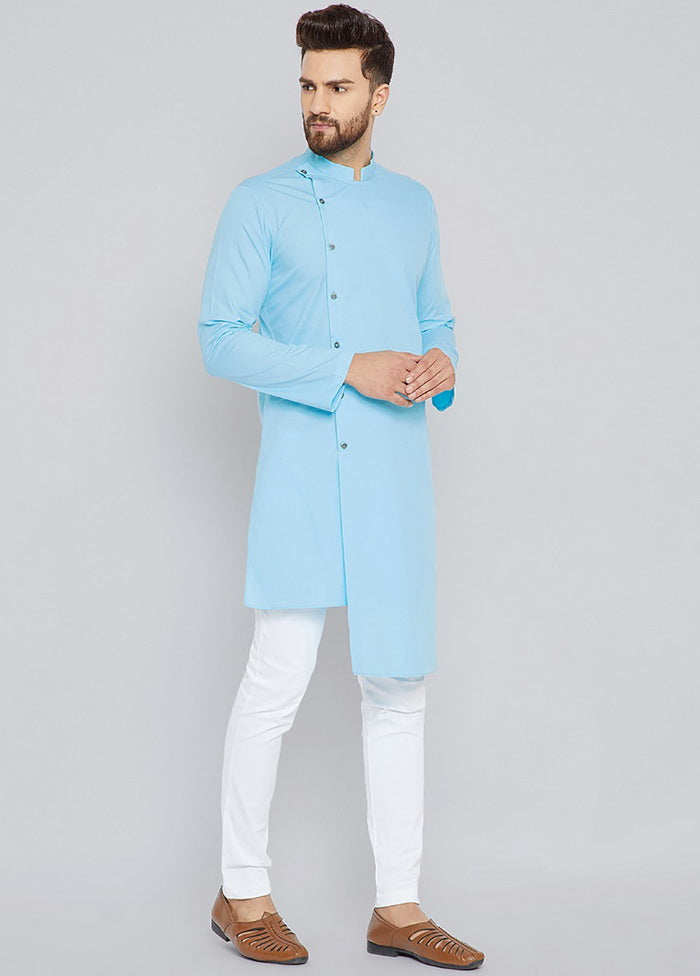 Blue Color Solid Cotton Kurta VDVSD0245 - Indian Silk House Agencies