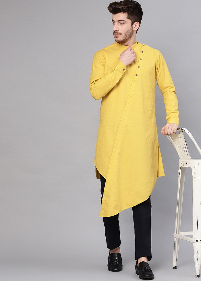 Yellow Color Solid Cotton Kurta VDVSD0381 - Indian Silk House Agencies