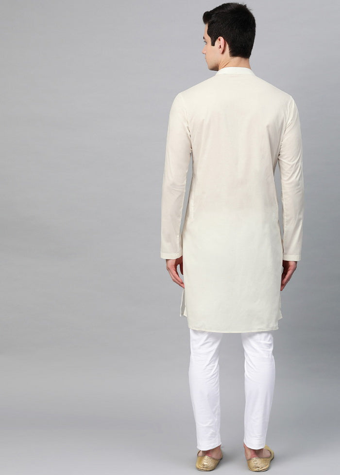 Off White Embroidered Straight Kurta VDVSD0485 - Indian Silk House Agencies
