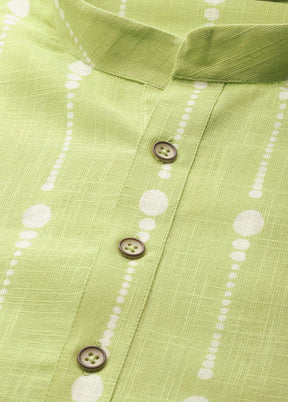 Lime Green Pure Cotton Straight Kurta VDVSD03112023 - Indian Silk House Agencies