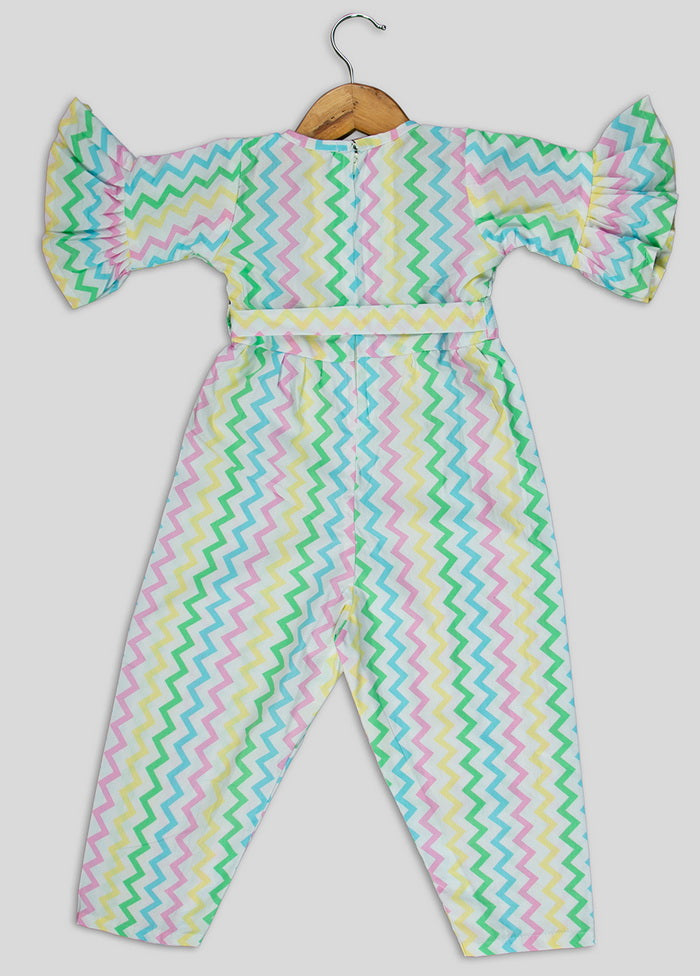Sea Green Woven Cotton Jumpsuit - Indian Silk House Agencies