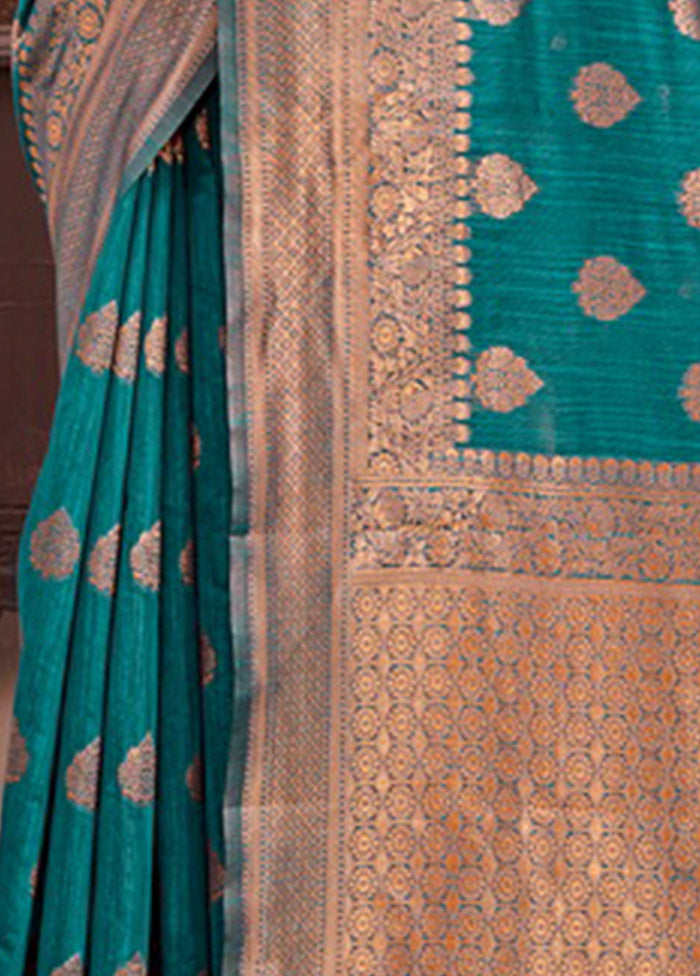 Sea Green Cotton Saree With Blouse Piece - Indian Silk House Agencies