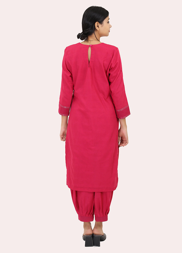 2 Pc Pink Pure Readymade Cotton Kurti Set - Indian Silk House Agencies