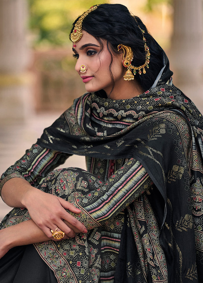 3 Pc Multicolor Unstitched Cotton Suit Set - Indian Silk House Agencies
