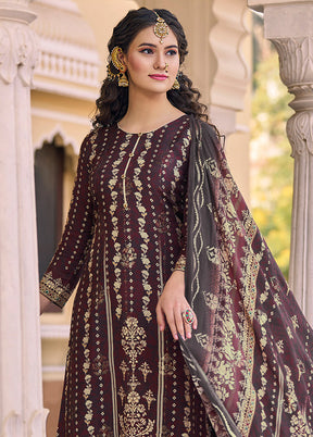 3 Pc Multicolor Unstitched Cotton Suit Set - Indian Silk House Agencies