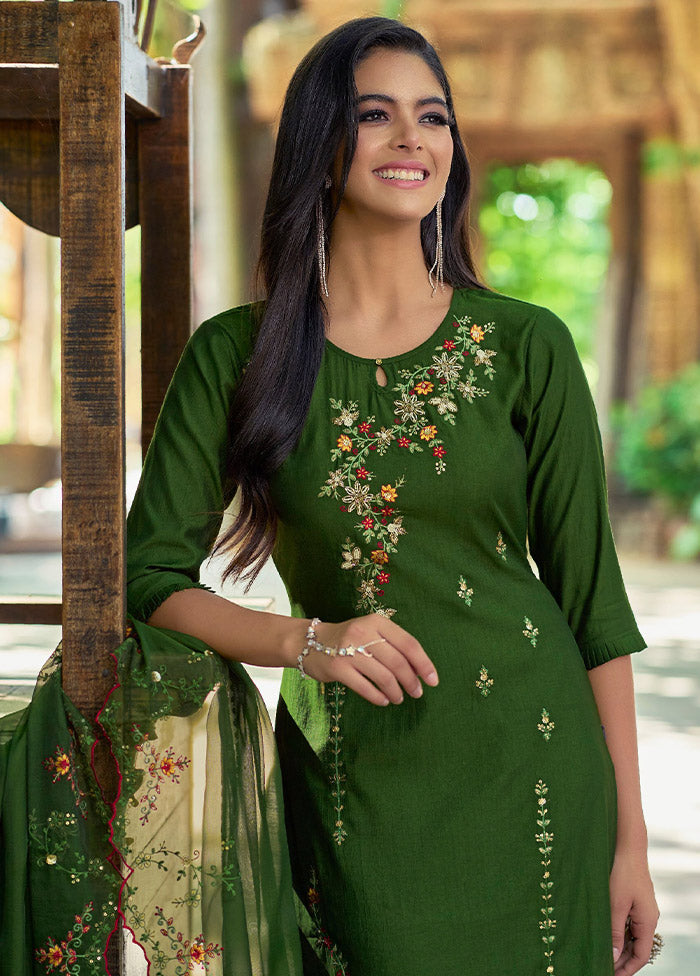 3 Pc Multicolor Readymade Viscose Suit Set - Indian Silk House Agencies