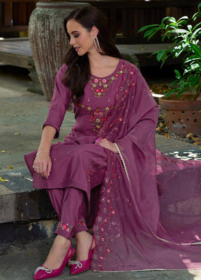 3 Pc Multicolor Readymade Viscose Suit Set - Indian Silk House Agencies