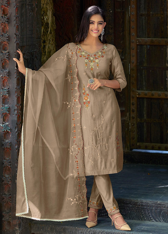 3 Pc Multicolor Readymade Viscose Suit Set - Indian Silk House Agencies