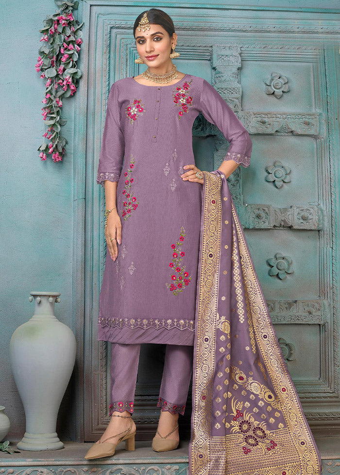 3 Pc Multicolor Readymade Viscose Suit Set - Indian Silk House Agencies