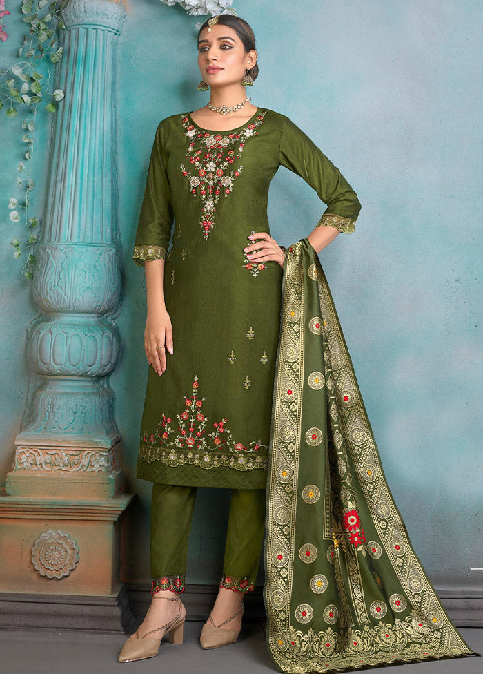 3 Pc Multicolor Readymade Viscose Suit Set - Indian Silk House Agencies