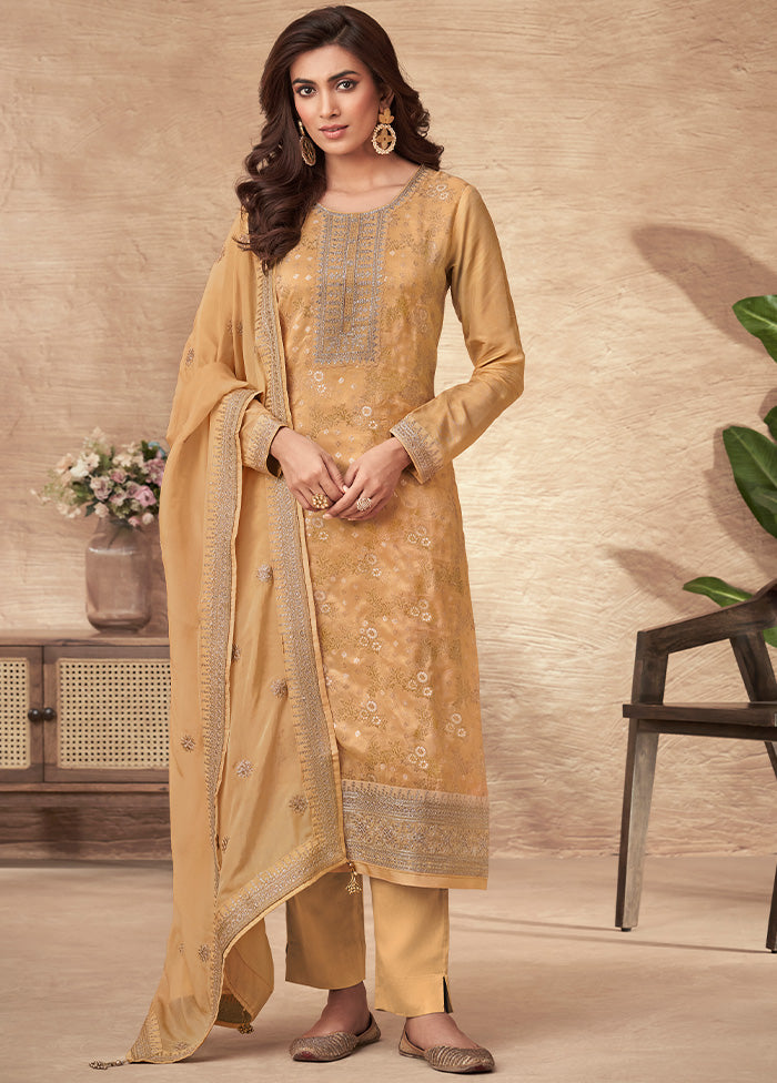 3 Pc Multicolor Silk Suit Set - Indian Silk House Agencies