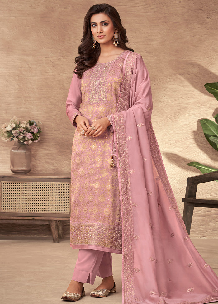 3 Pc Multicolor Silk Suit Set - Indian Silk House Agencies