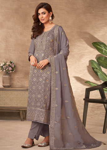 3 Pc Multicolor Silk Suit Set - Indian Silk House Agencies