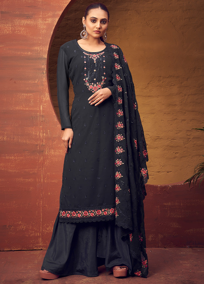 3 Pc Multicolor Georgette Suit Set - Indian Silk House Agencies