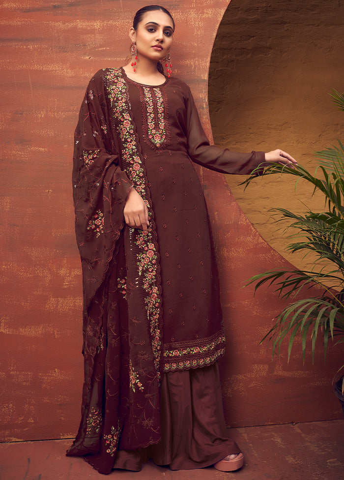 3 Pc Multicolor Georgette Suit Set - Indian Silk House Agencies