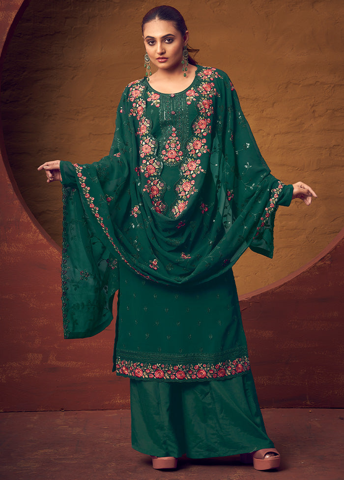 3 Pc Multicolor Georgette Suit Set - Indian Silk House Agencies