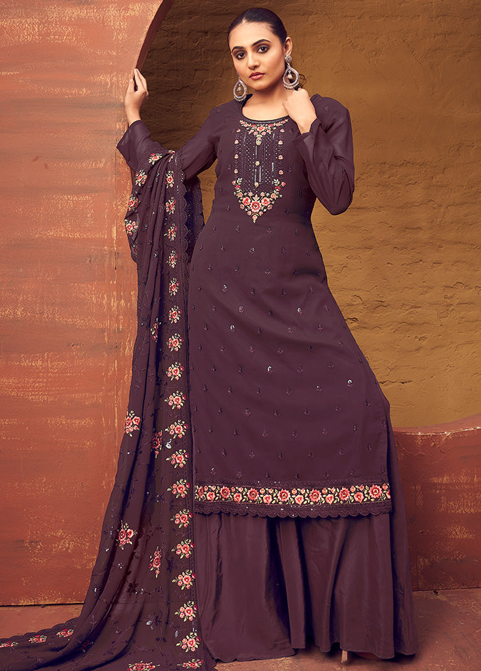 3 Pc Multicolor Georgette Suit Set - Indian Silk House Agencies