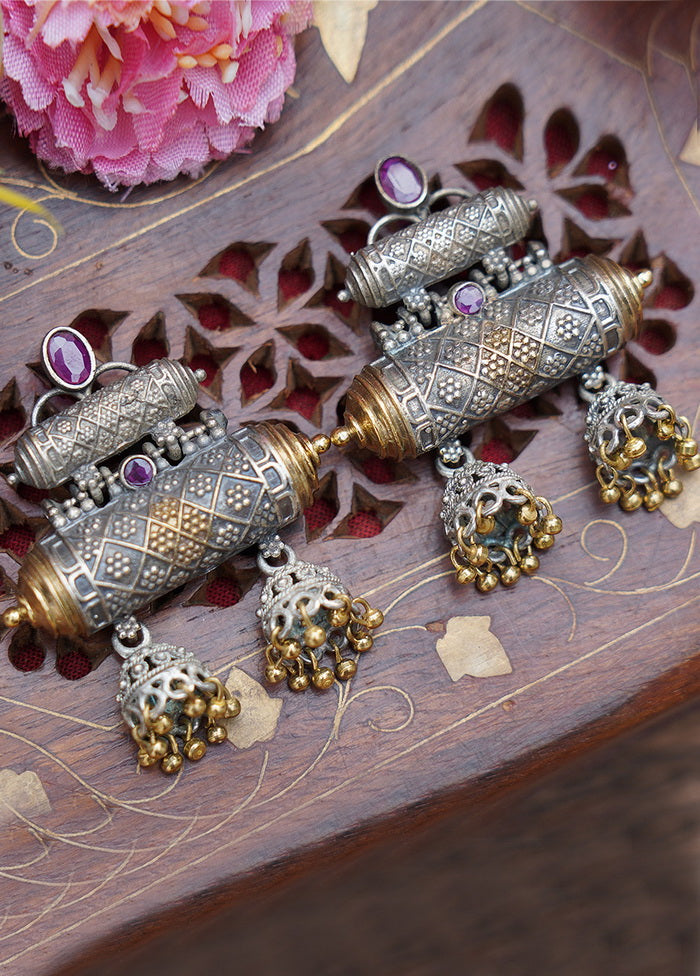 Handcrafted Dual Tone Brass Earrings - Indian Silk House Agencies