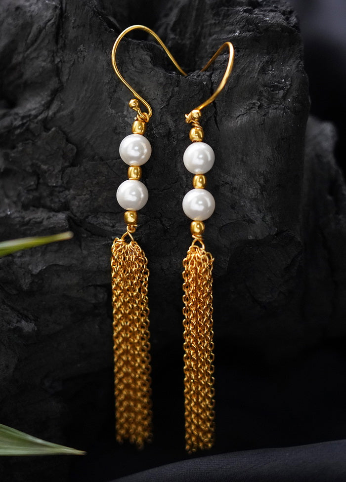 A Stunning Earrings In The Matt Gold Finish With Intricate Handcrafted Detailing - Indian Silk House Agencies