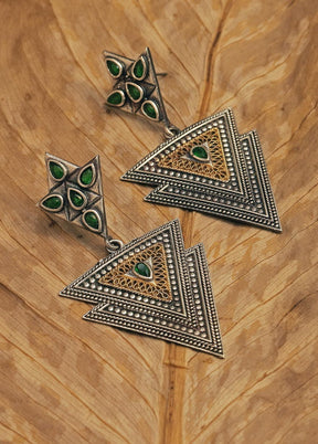 Dual Tone Handcrafted Brass Earrings - Indian Silk House Agencies