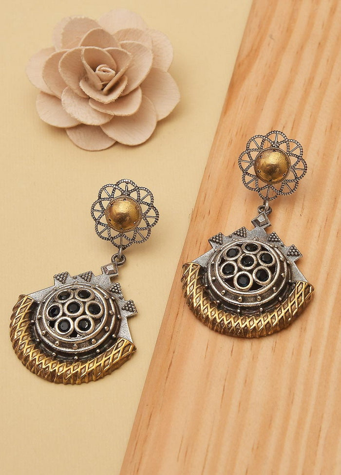 Dual Tone Handcrafted Brass Earrings - Indian Silk House Agencies
