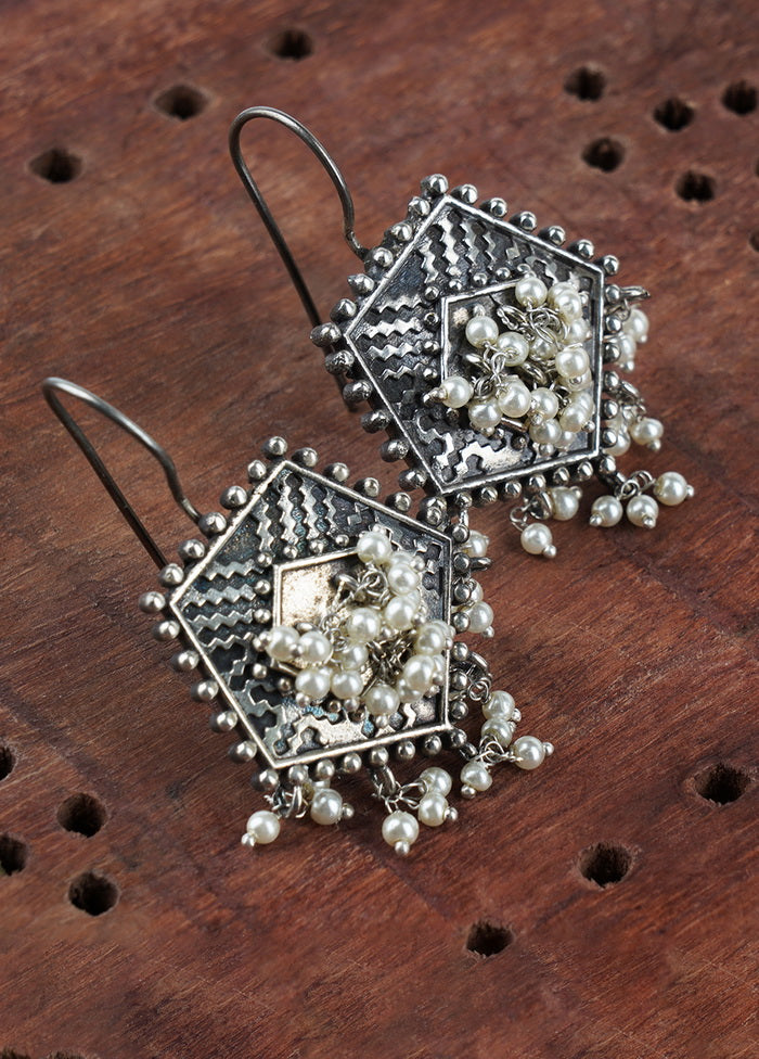 A Stunning Earrings In The Silver Tone Finish With Intricate Handcrafted Detailing - Indian Silk House Agencies