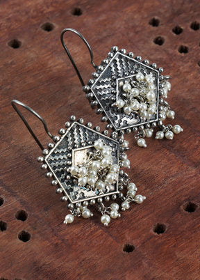 A Stunning Earrings In The Silver Tone Finish With Intricate Handcrafted Detailing - Indian Silk House Agencies