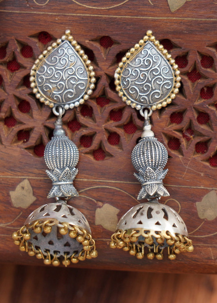 Long Tale Dual Tone Brass Jhumka - Indian Silk House Agencies