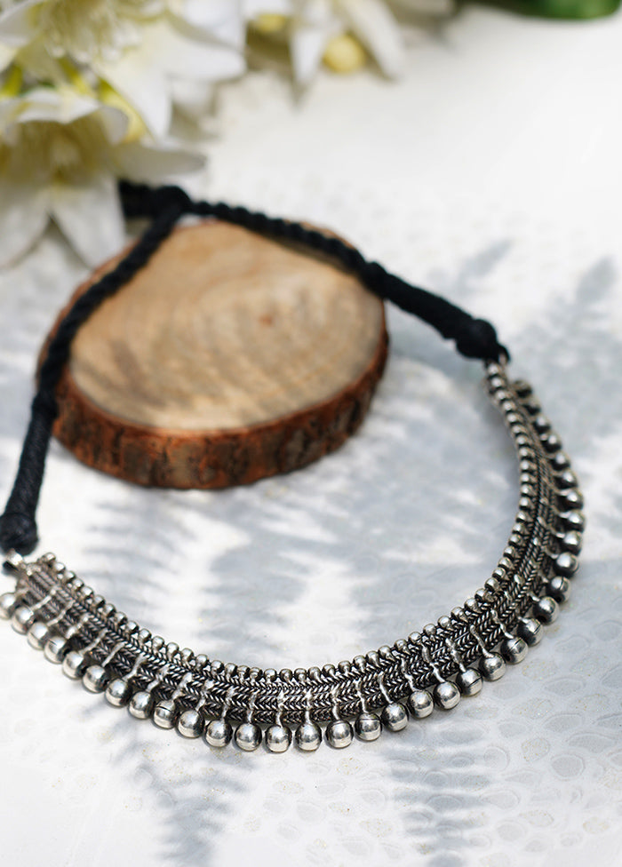 Handcrafted Silver Tone Brass Tribal Choker - Indian Silk House Agencies