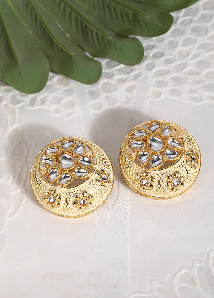 Handcrafted Matte Gold Earrings - Indian Silk House Agencies