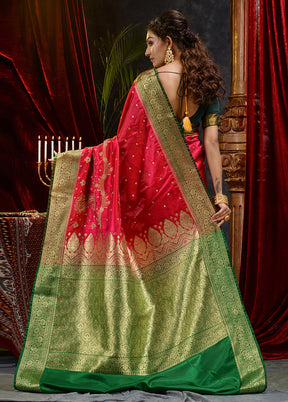 Pink Spun Silk Saree With Blouse Piece - Indian Silk House Agencies