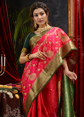 Pink Spun Silk Saree With Blouse Piece - Indian Silk House Agencies