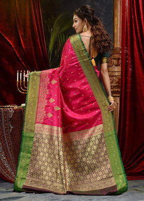 Pink Spun Silk Saree With Blouse Piece - Indian Silk House Agencies