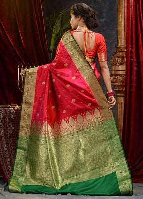 Pink Spun Silk Saree With Blouse Piece - Indian Silk House Agencies