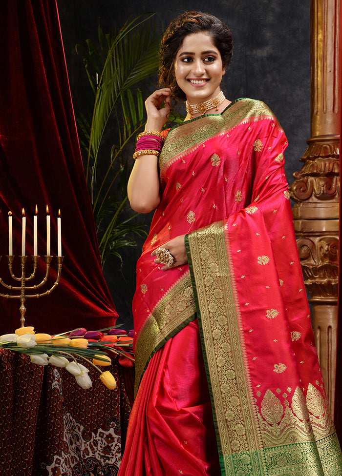 Pink Spun Silk Saree With Blouse Piece - Indian Silk House Agencies