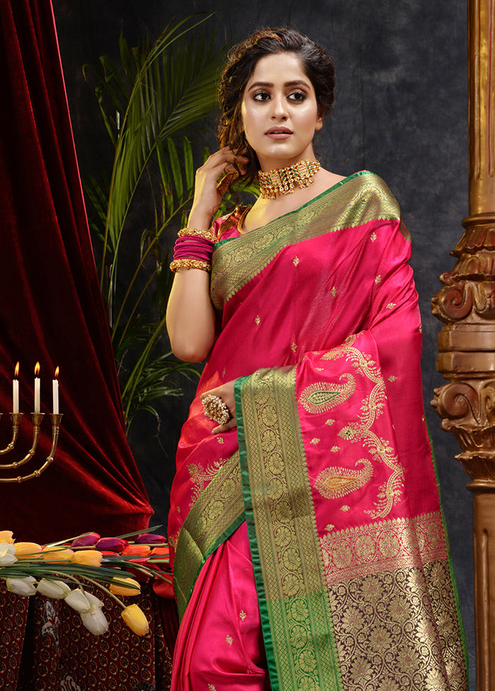 Pink Spun Silk Saree With Blouse Piece - Indian Silk House Agencies