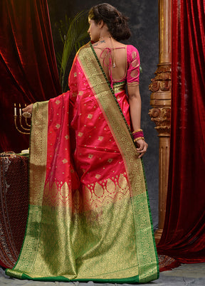 Pink Spun Silk Saree With Blouse Piece - Indian Silk House Agencies