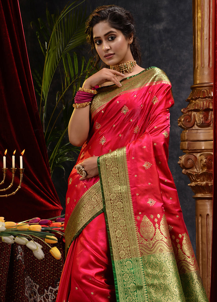 Pink Spun Silk Saree With Blouse Piece - Indian Silk House Agencies