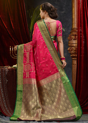 Pink Spun Silk Saree With Blouse Piece - Indian Silk House Agencies