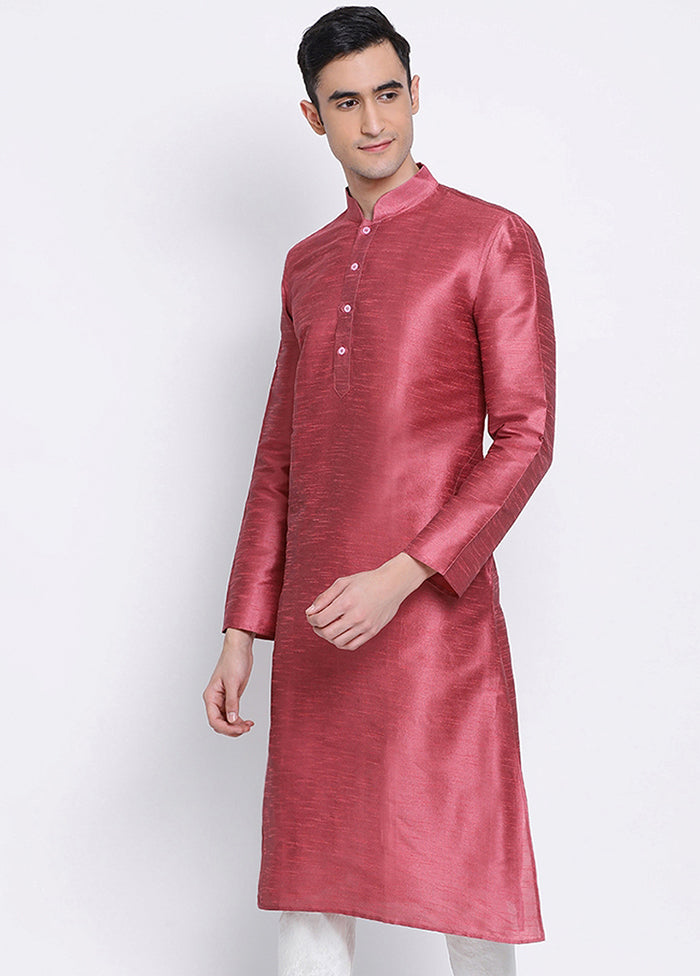 Pink Solid Silk Kurta VDSAN040301 - Indian Silk House Agencies