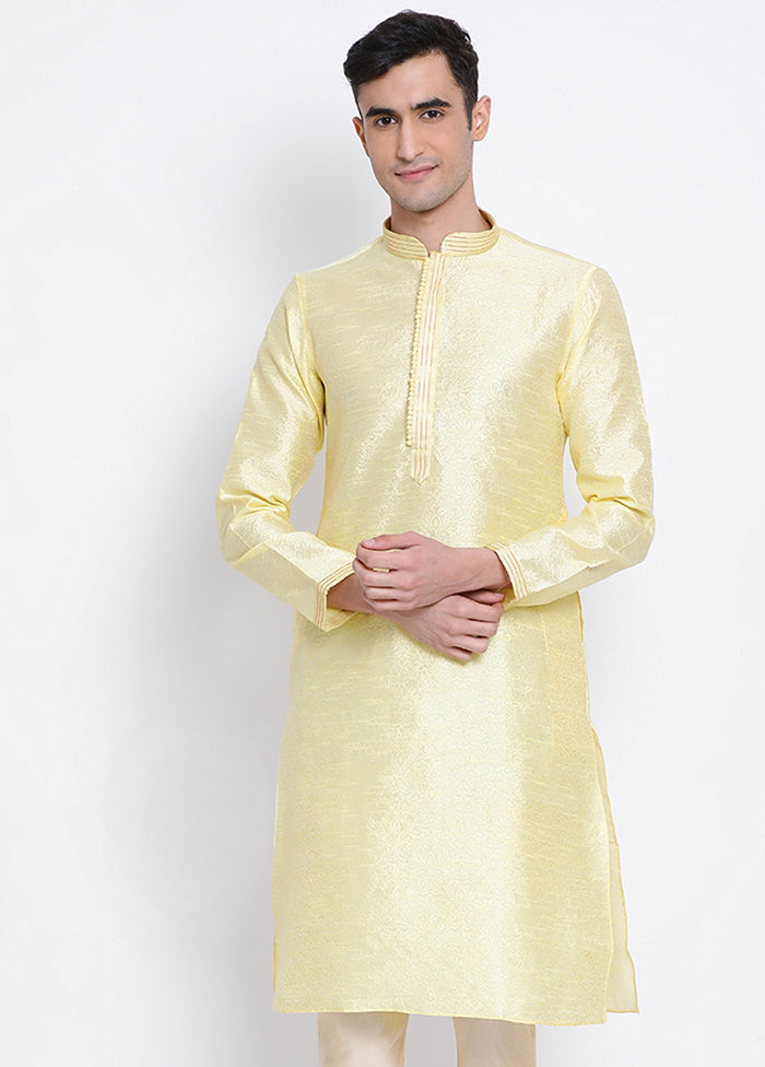 Yellow Woven Silk Kurta VDSAN040332 - Indian Silk House Agencies