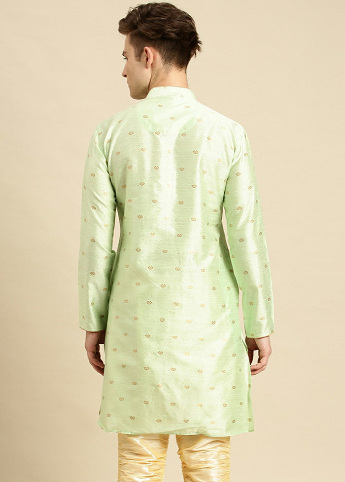 Light Green Woven Jacquard Woven Kurta VDSAN210133 - Indian Silk House Agencies
