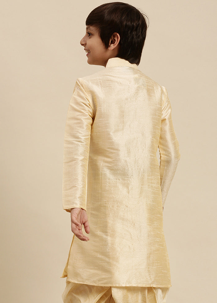Beige Silk Solid Kurta - Indian Silk House Agencies