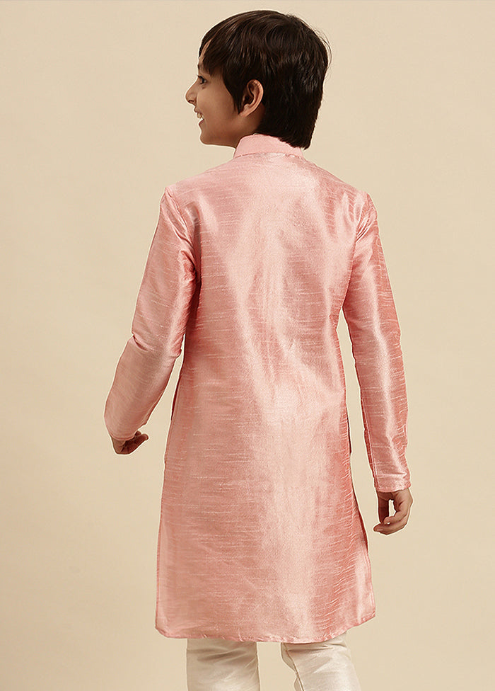 Pink Silk Solid Kurta - Indian Silk House Agencies