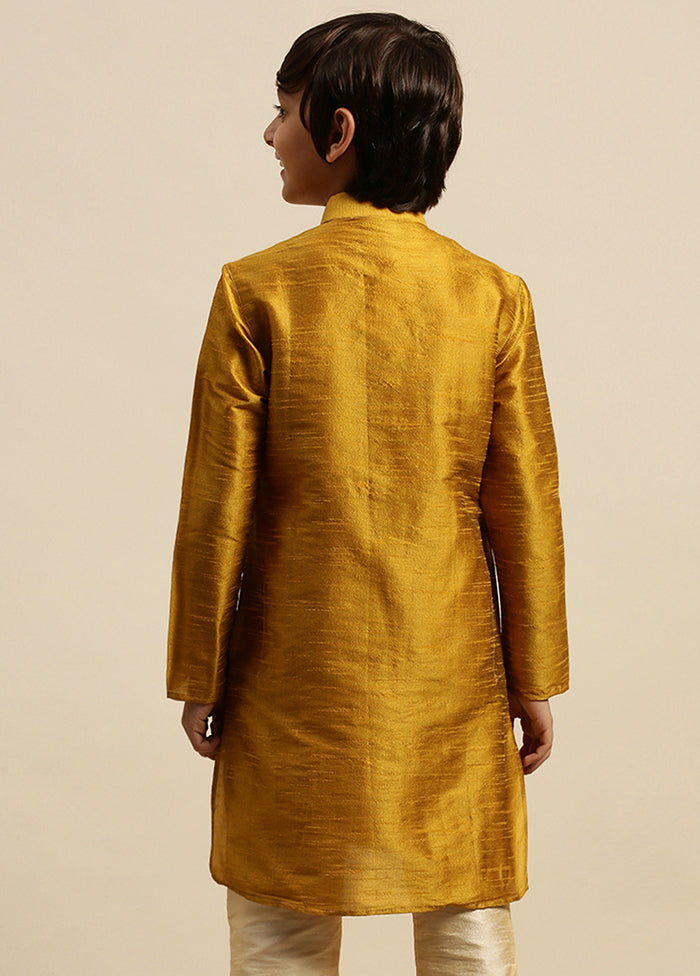 Golden Silk Solid Kurta - Indian Silk House Agencies