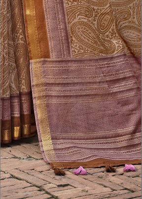 Dark Orange Cotton Saree With Blouse Piece - Indian Silk House Agencies