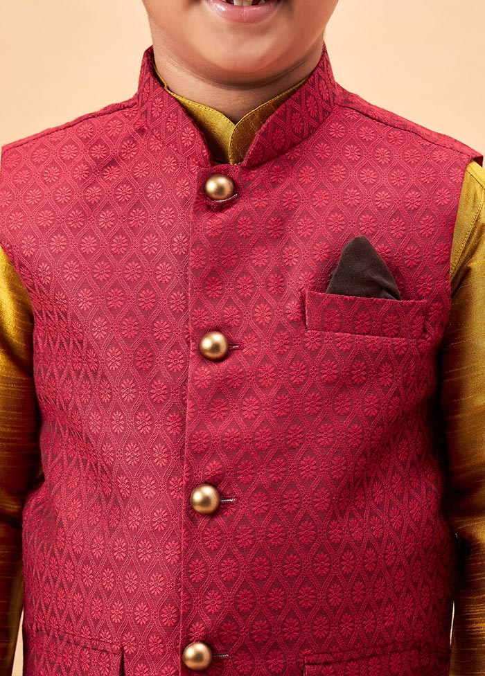 3 Pc Mustard Silk Ethnic Wear Set - Indian Silk House Agencies