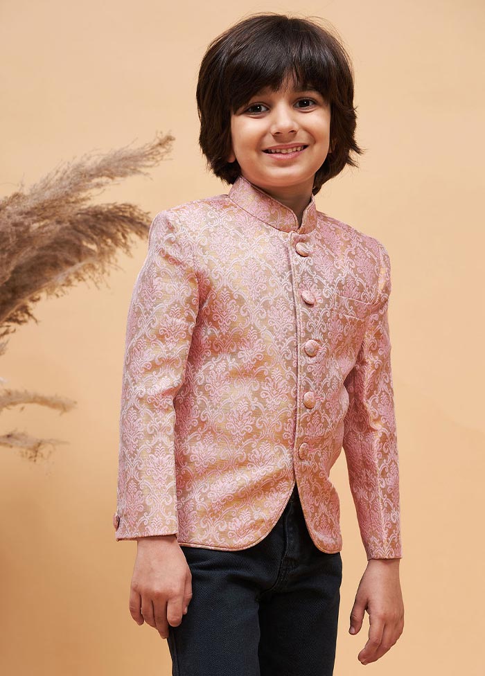 2 Pc Pink Silk Jodhpuri Kurta Pant Set - Indian Silk House Agencies
