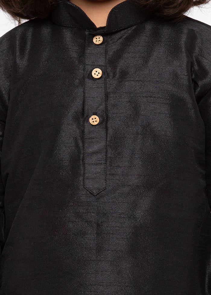Black Festive Silk Kurta Pajama Set - Indian Silk House Agencies